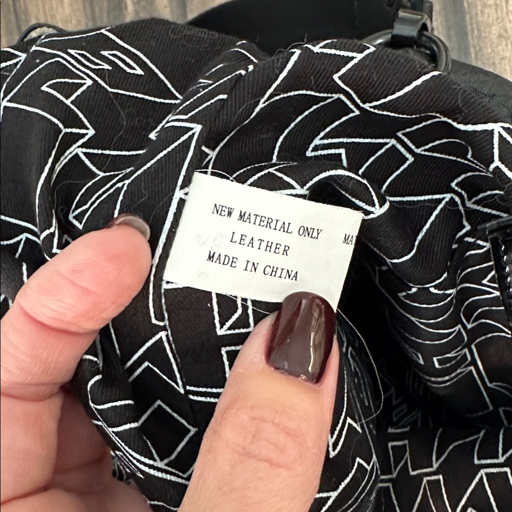 L.A.M.B. Black Leather Bucket Backpack - Picture 8 of 14